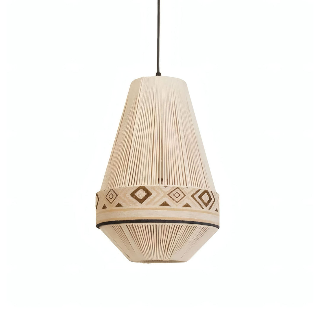 Zolona Pendant Lamp - Boho Fabric Rustic Light for Dining & Living Room