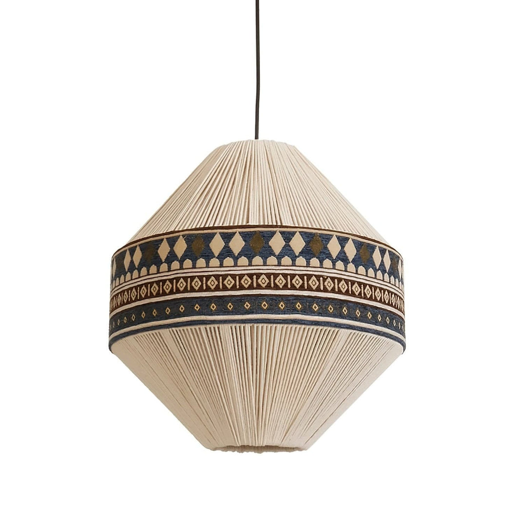 Zolona Pendant Lamp - Boho Fabric Rustic Light for Dining & Living Room