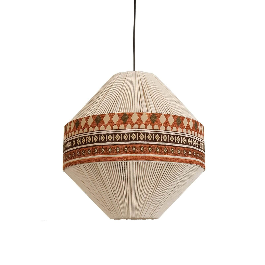 Zolona Pendant Lamp - Boho Fabric Rustic Light for Dining & Living Room