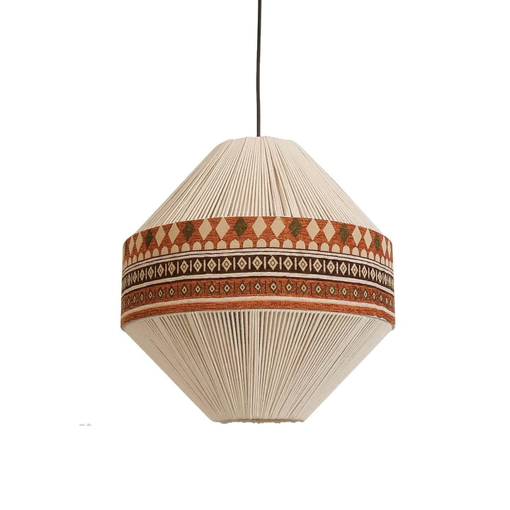 Zolona Pendant Lamp - Boho Fabric Rustic Light for Dining & Living Room