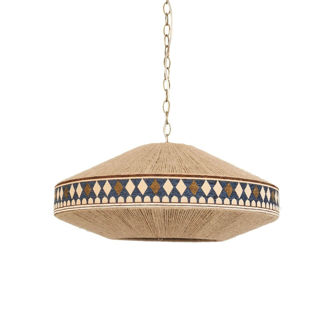 Zolona Pendant Lamp - Boho Fabric Rustic Light for Dining & Living Room