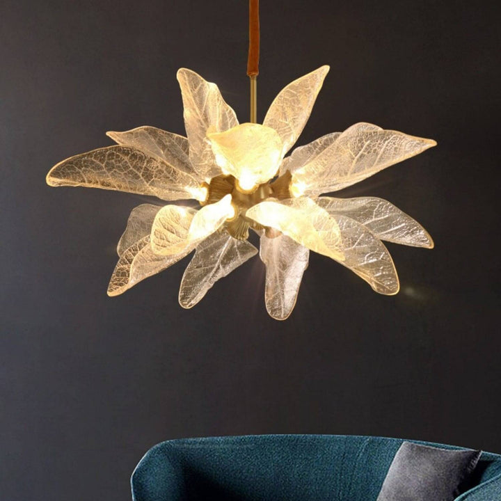 Zybril Chandelier - Modern Brass Art Deco Floral Light Fixture
