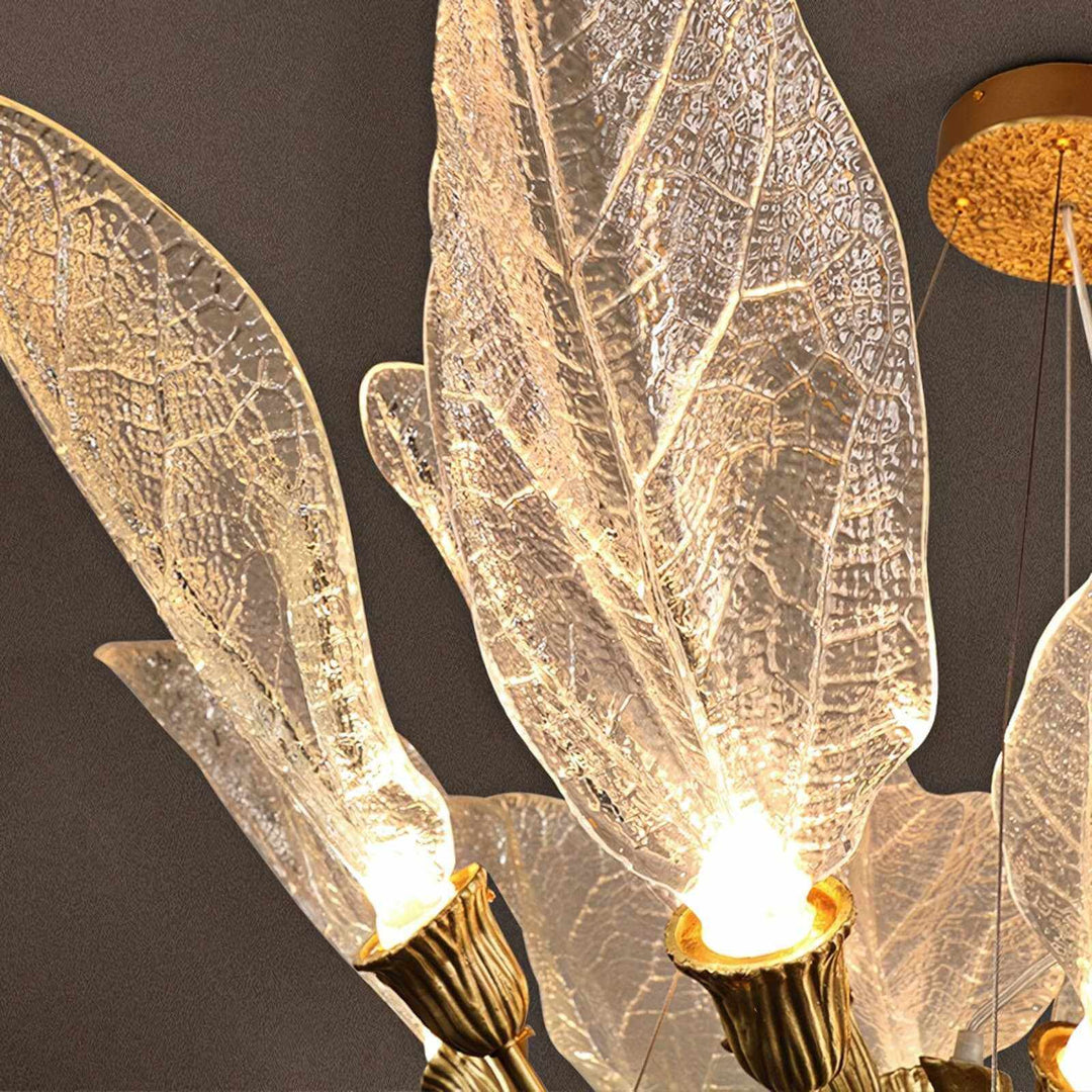 Zybril Chandelier - Modern Brass Art Deco Floral Light Fixture