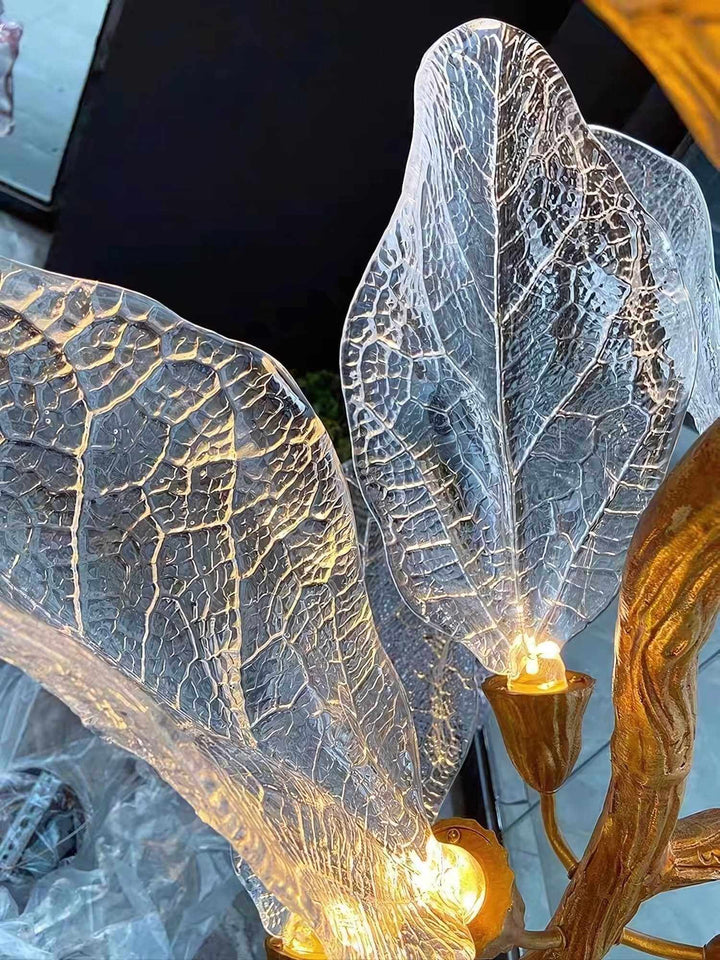 Zybril Chandelier - Modern Brass Art Deco Floral Light Fixture