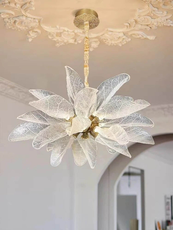 Zybril Chandelier - Modern Brass Art Deco Floral Light Fixture