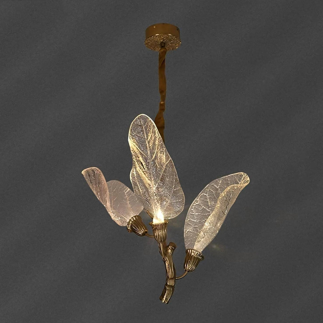 Zybril Chandelier - Modern Brass Art Deco Floral Light Fixture