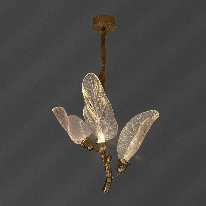 Zybril Chandelier - Modern Brass Art Deco Floral Light Fixture