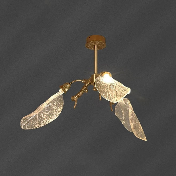 Zybril Chandelier - Modern Brass Art Deco Floral Light Fixture