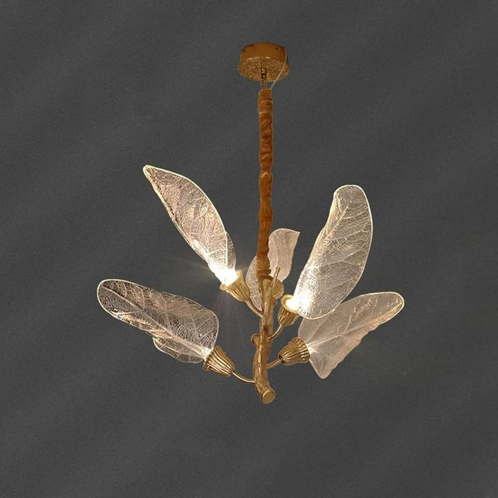 Zybril Chandelier - Modern Brass Art Deco Floral Light Fixture