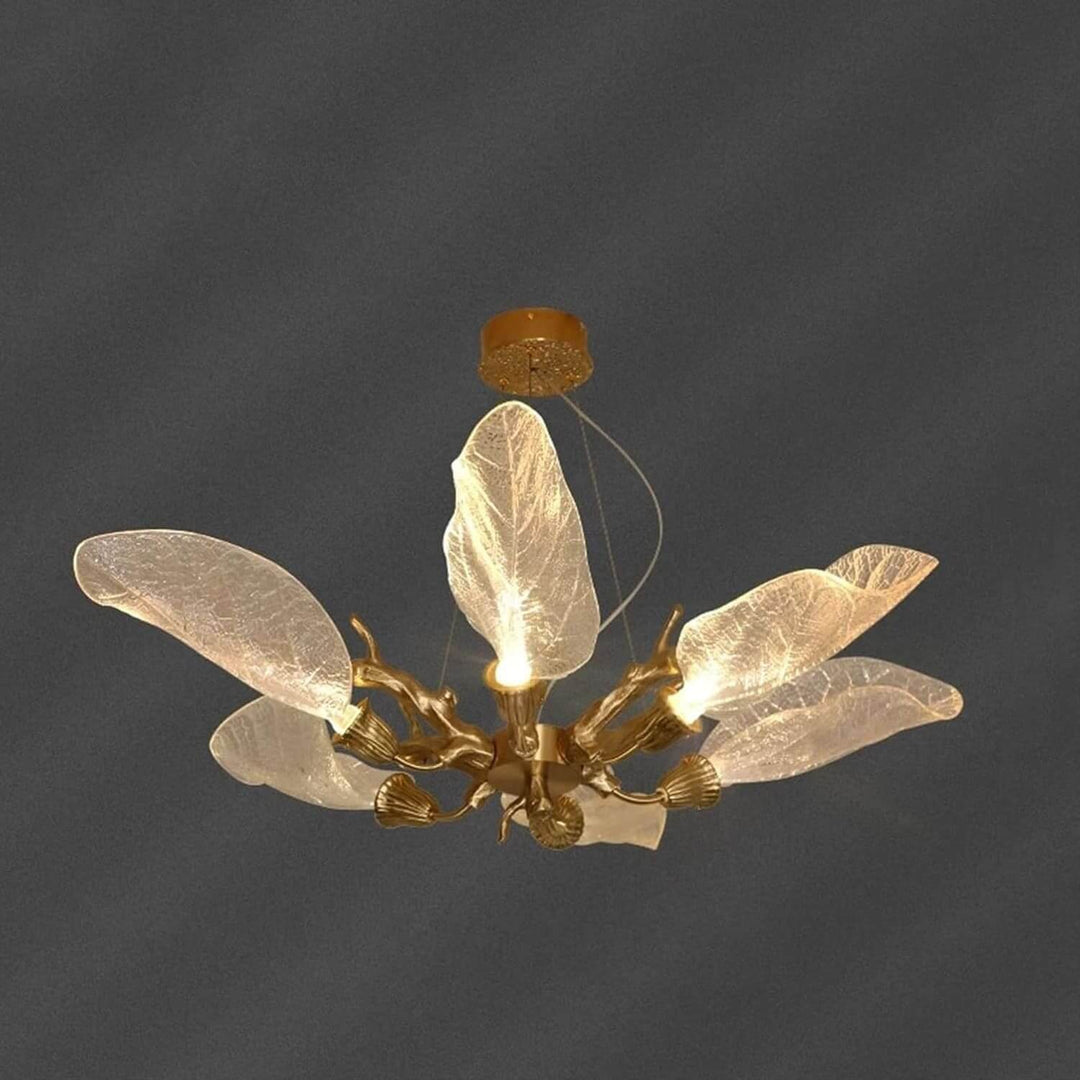 Zybril Chandelier - Modern Brass Art Deco Floral Light Fixture