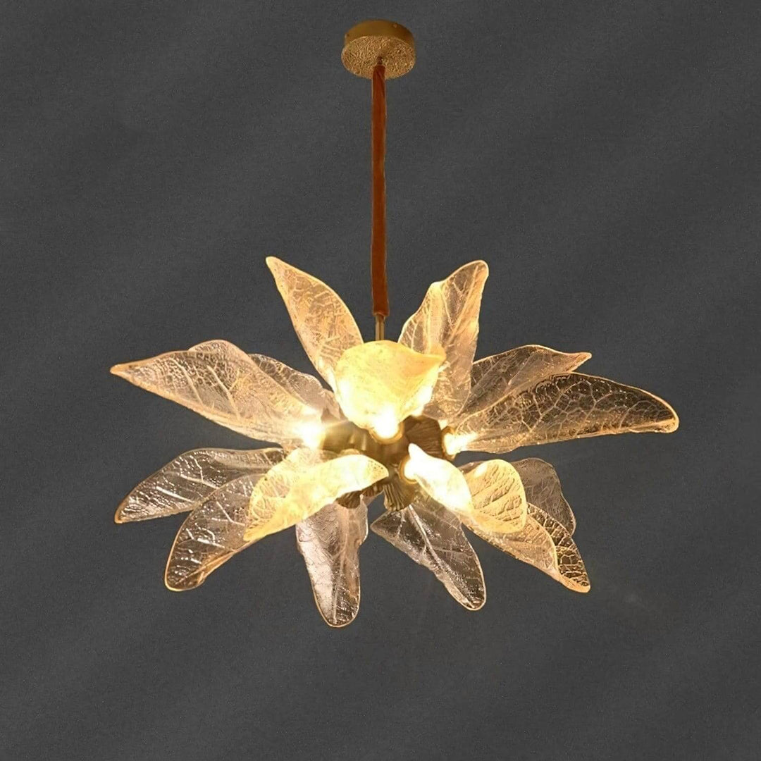 Zybril Chandelier - Modern Brass Art Deco Floral Light Fixture