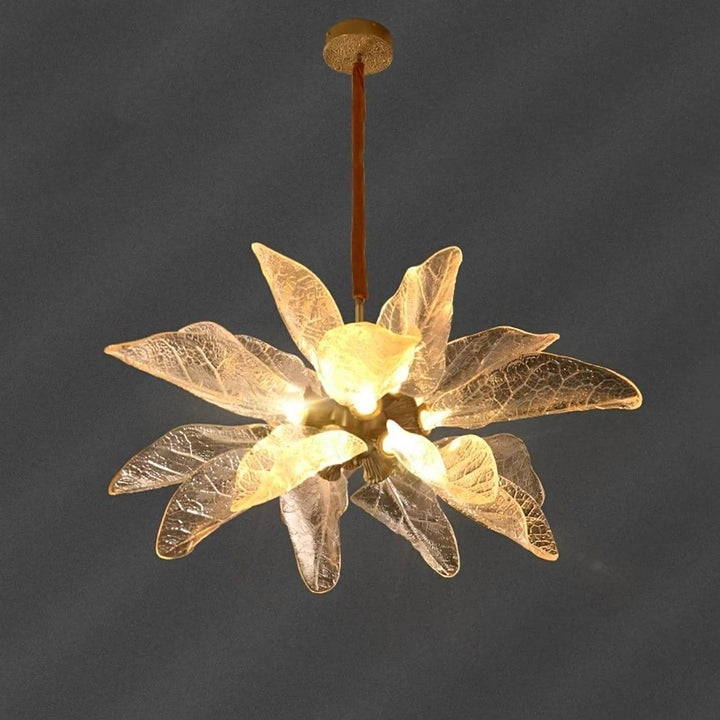 Zybril Chandelier - Modern Brass Art Deco Floral Light Fixture