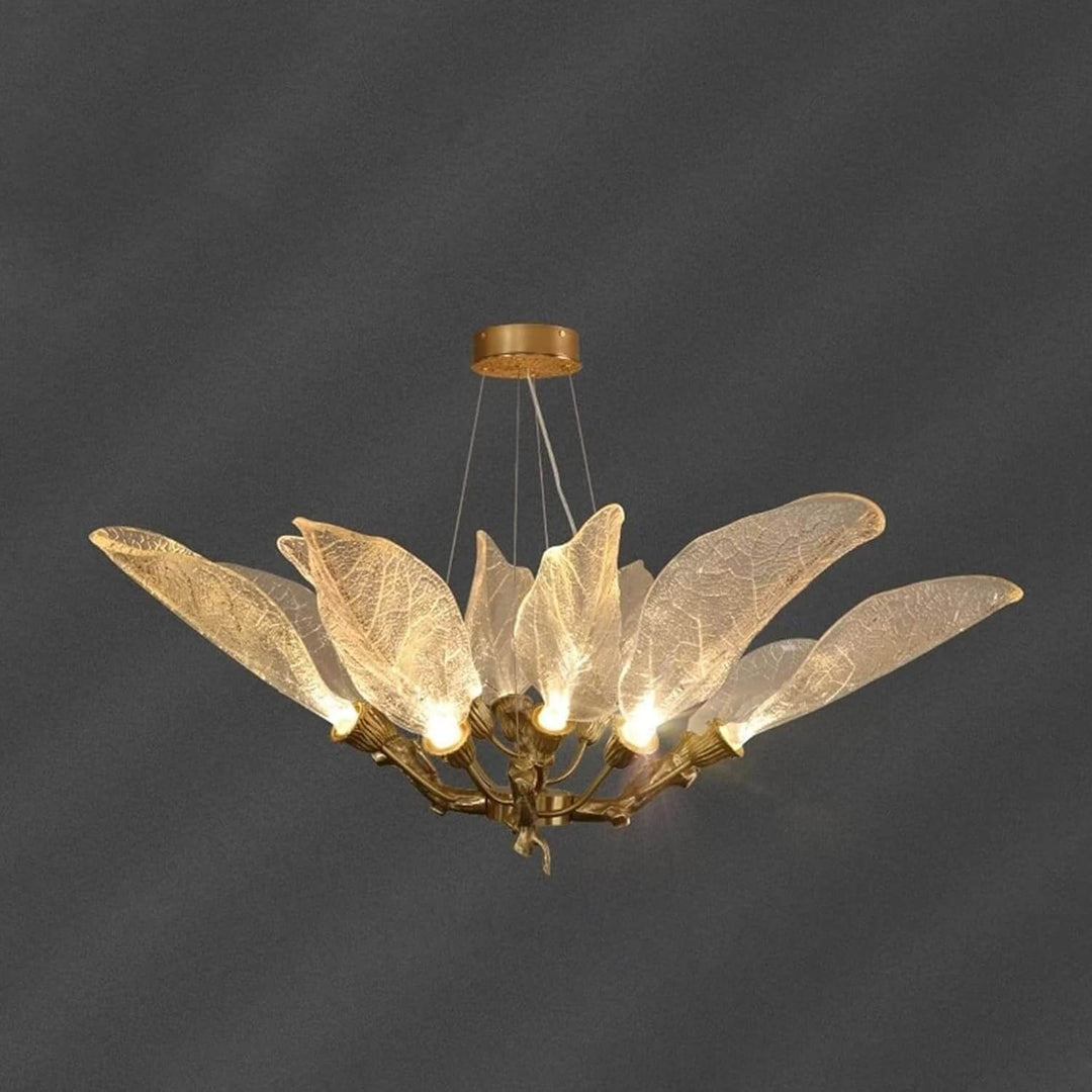 Zybril Chandelier - Modern Brass Art Deco Floral Light Fixture