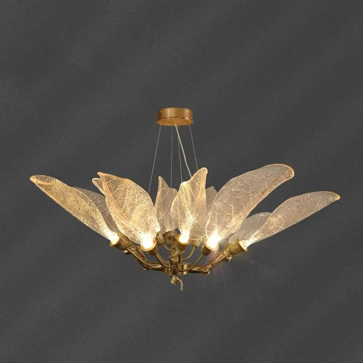 Zybril Chandelier - Modern Brass Art Deco Floral Light Fixture