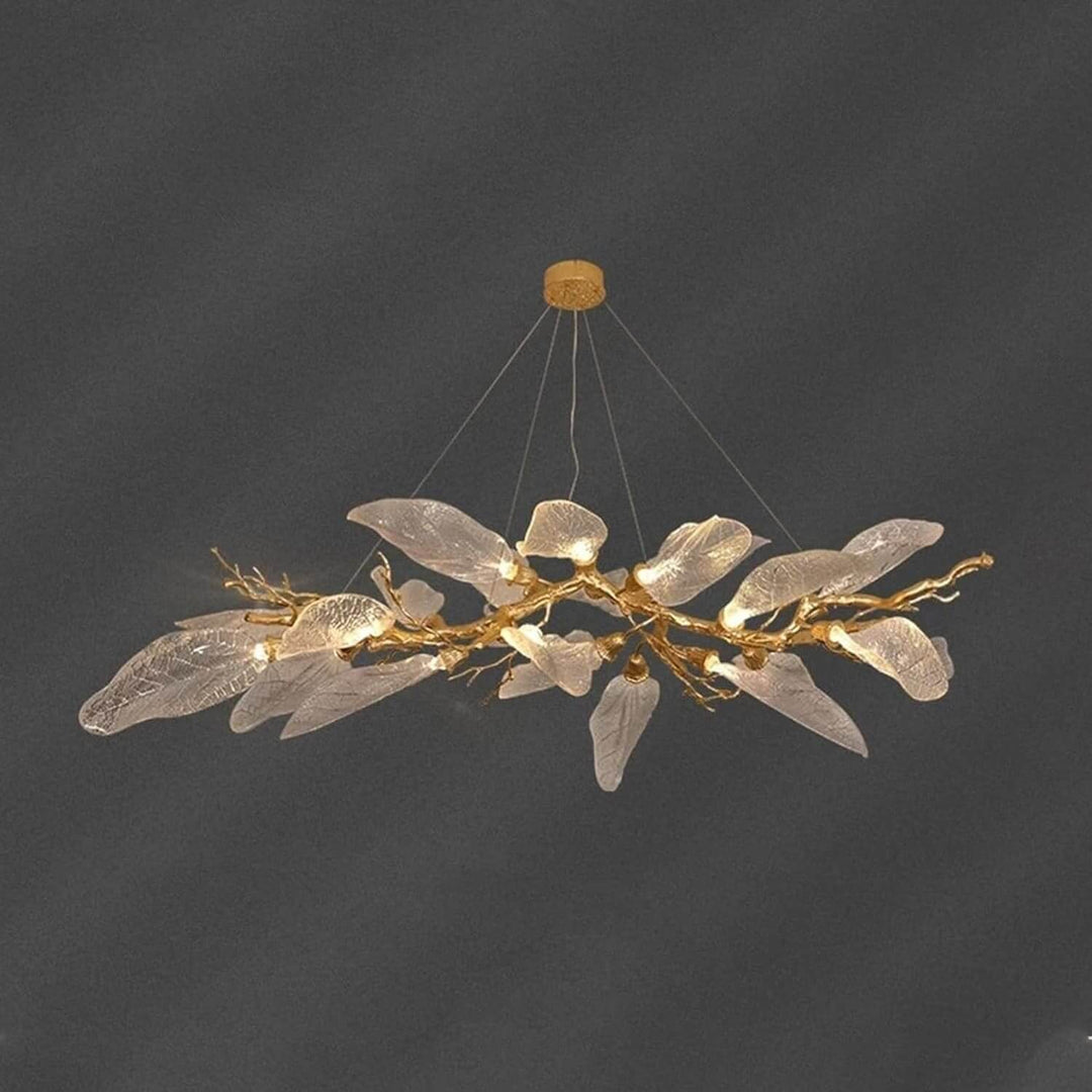 Zybril Chandelier - Modern Brass Art Deco Floral Light Fixture