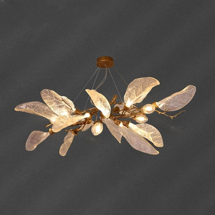Zybril Chandelier - Modern Brass Art Deco Floral Light Fixture