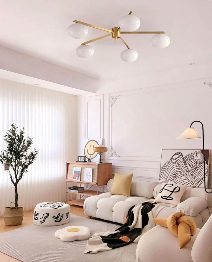 Zylor Ceiling Light | Modern Minimalist Milky White Glass Lamp