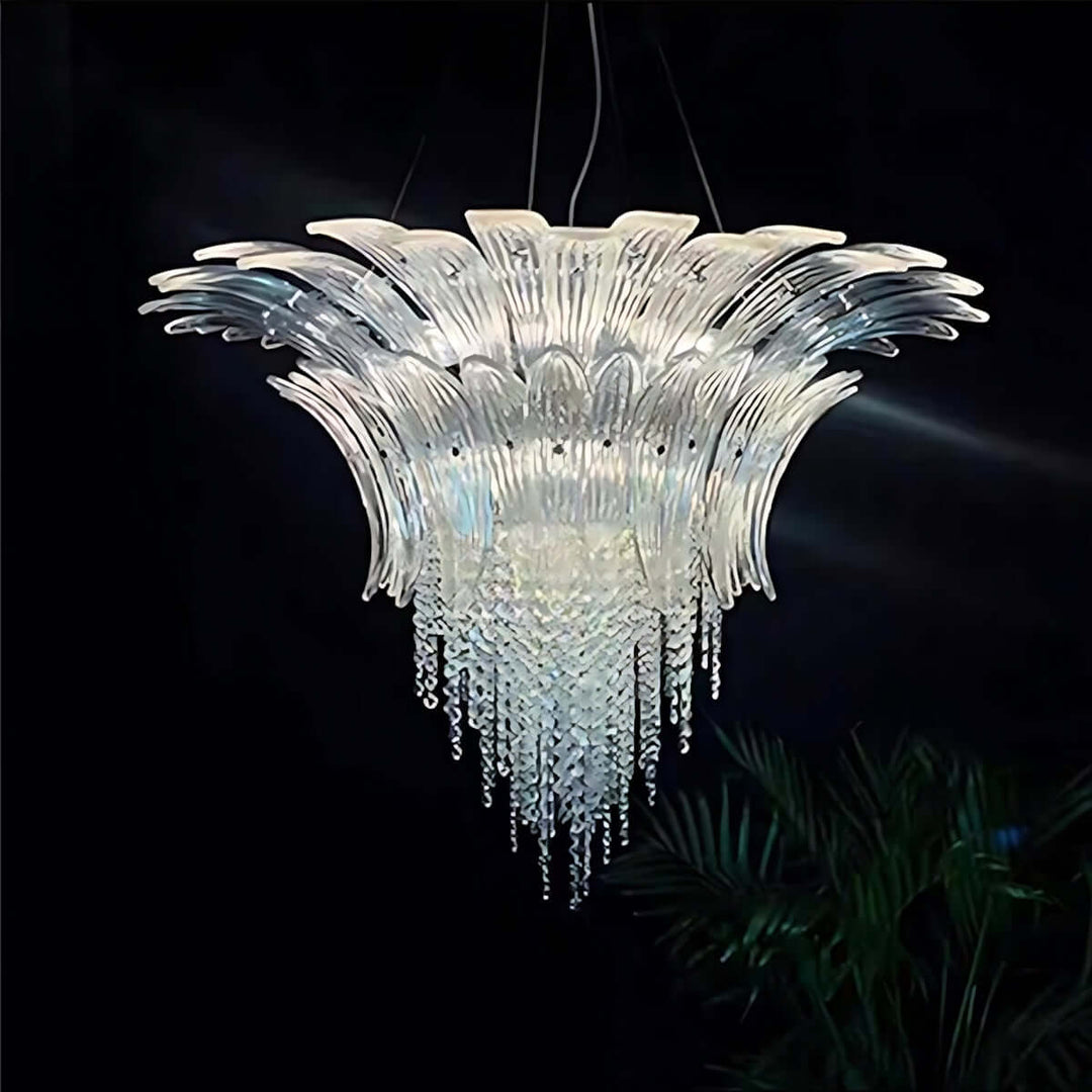 Zylume Dining Room Ceiling Light - Elegant Blown Glass Chandelier