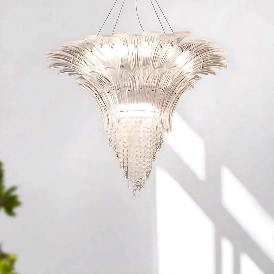 Zylume Dining Room Ceiling Light - Elegant Blown Glass Chandelier