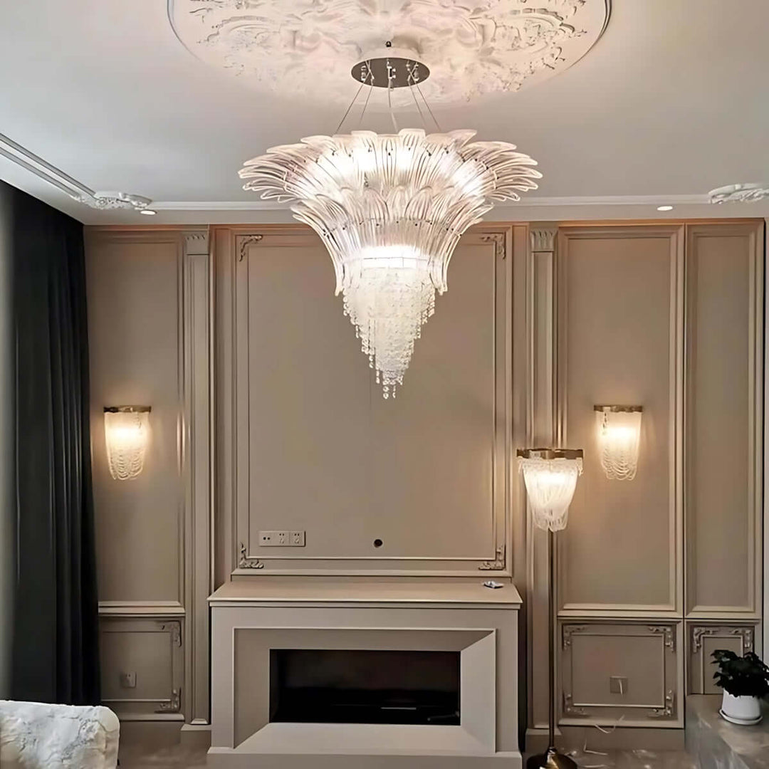 Zylume Dining Room Ceiling Light - Elegant Blown Glass Chandelier