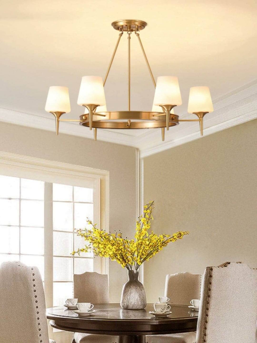 Zynofa Chandelier | Vintage Brass & Glass for Living Room