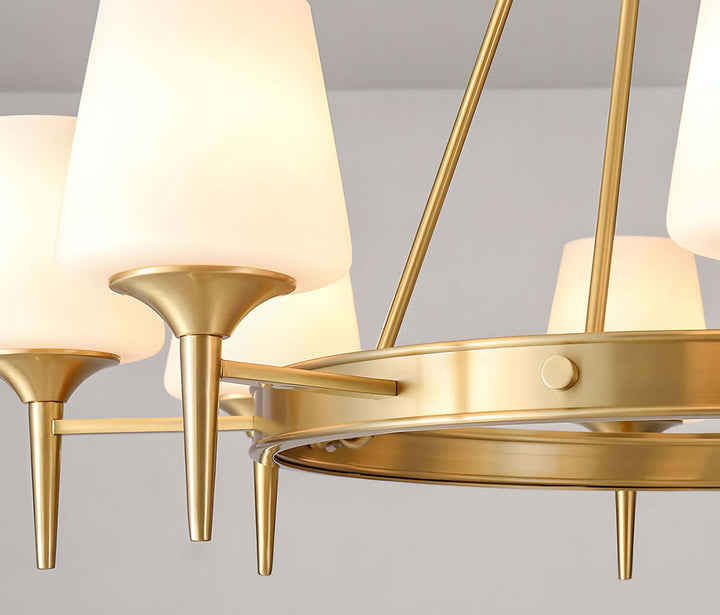 Zynofa Chandelier | Vintage Brass & Glass for Living Room