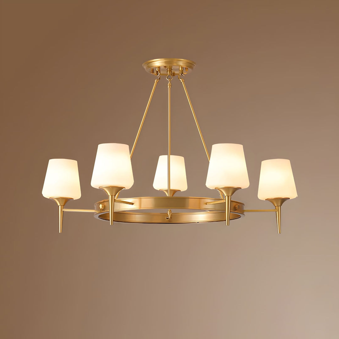 Zynofa Chandelier | Vintage Brass & Glass for Living Room