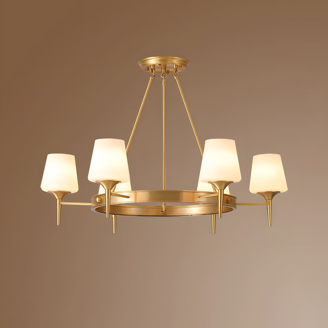 Zynofa Chandelier | Vintage Brass & Glass for Living Room