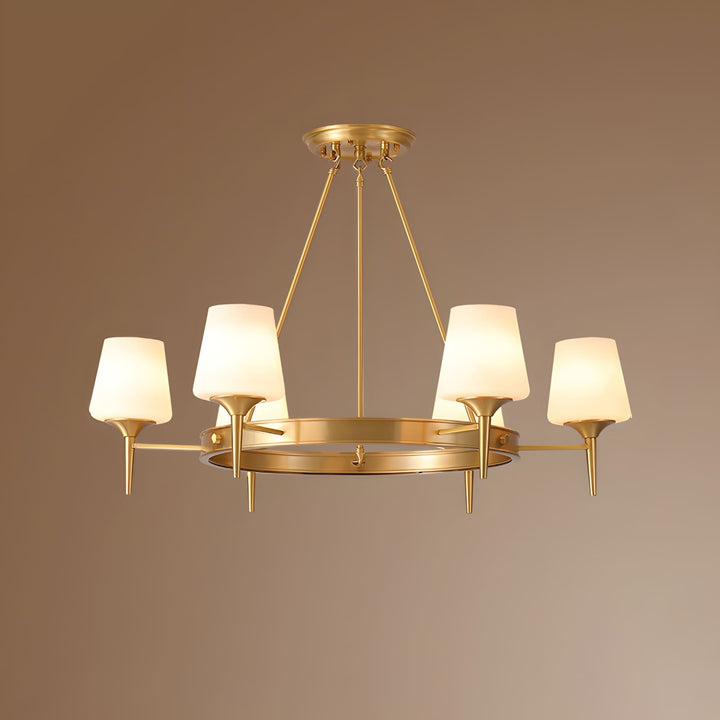 Zynofa Chandelier | Vintage Brass & Glass for Living Room