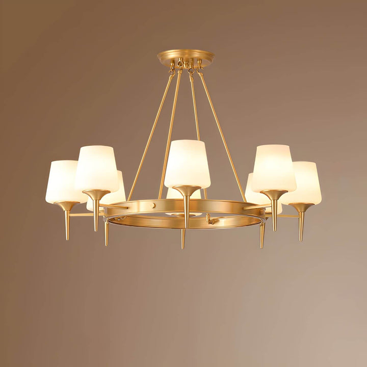 Zynofa Chandelier | Vintage Brass & Glass for Living Room