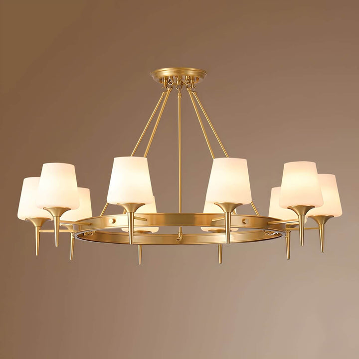 Zynofa Chandelier | Vintage Brass & Glass for Living Room