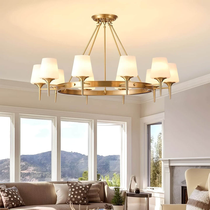 Zynofa Chandelier | Vintage Brass & Glass for Living Room