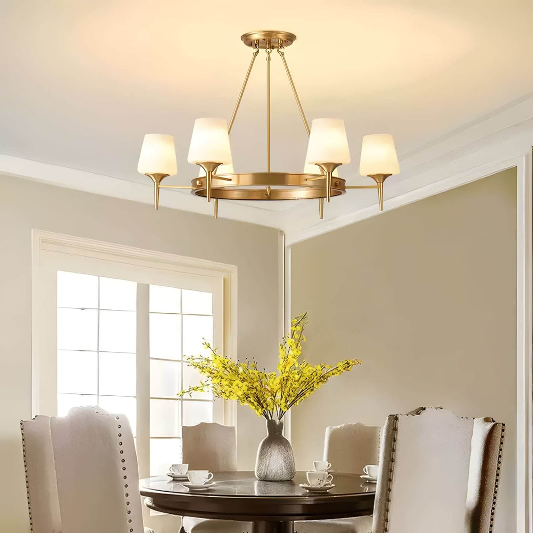 Zynofa Chandelier | Vintage Brass & Glass for Living Room