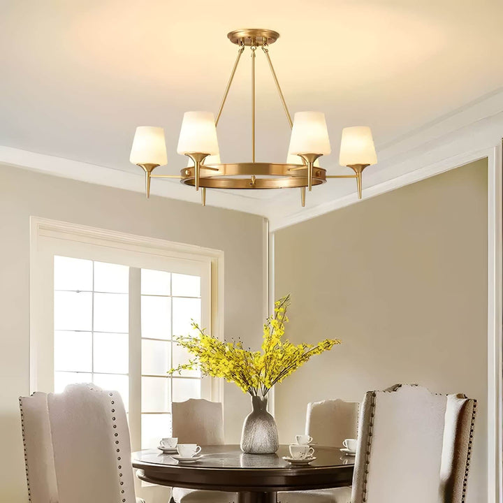 Zynofa Chandelier | Vintage Brass & Glass for Living Room