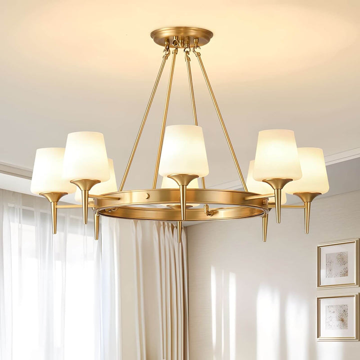 Zynofa Chandelier | Vintage Brass & Glass for Living Room