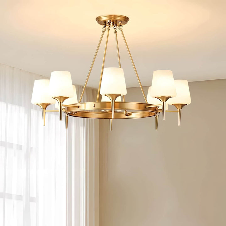 Zynofa Chandelier | Vintage Brass & Glass for Living Room