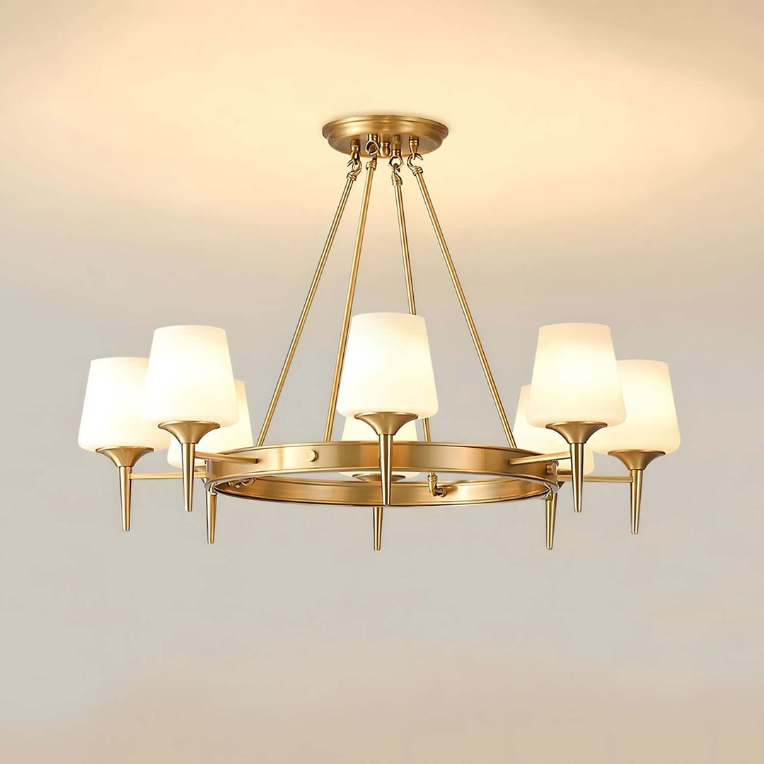 Zynofa Chandelier | Vintage Brass & Glass for Living Room