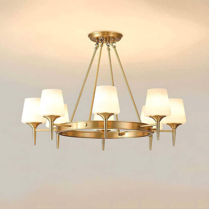 Zynofa Chandelier | Vintage Brass & Glass for Living Room