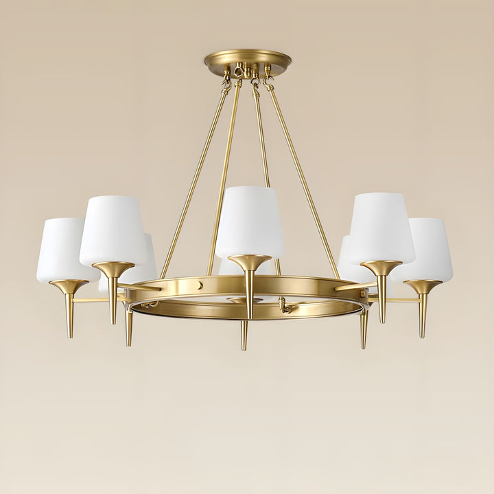 Zynofa Chandelier | Vintage Brass & Glass for Living Room