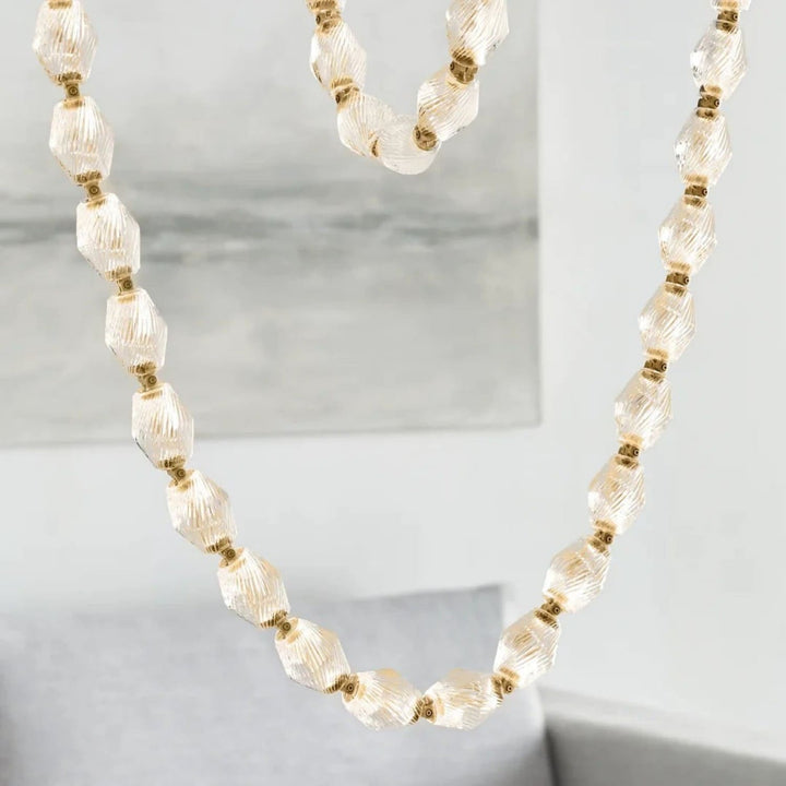 Zypheria Chandelier - Modern Chrome Beaded Glass Art Deco Light