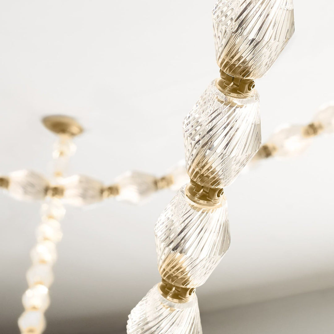 Zypheria Chandelier - Modern Chrome Beaded Glass Art Deco Light