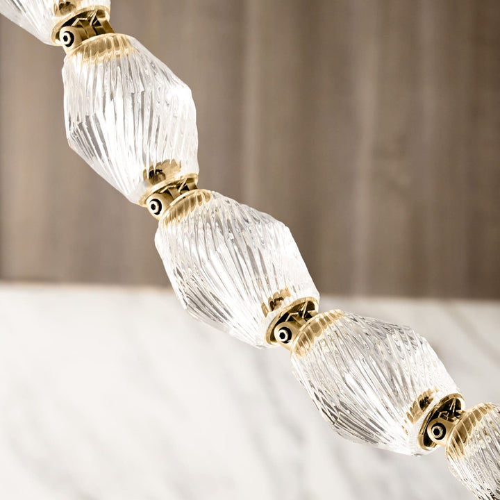 Zypheria Chandelier - Modern Chrome Beaded Glass Art Deco Light