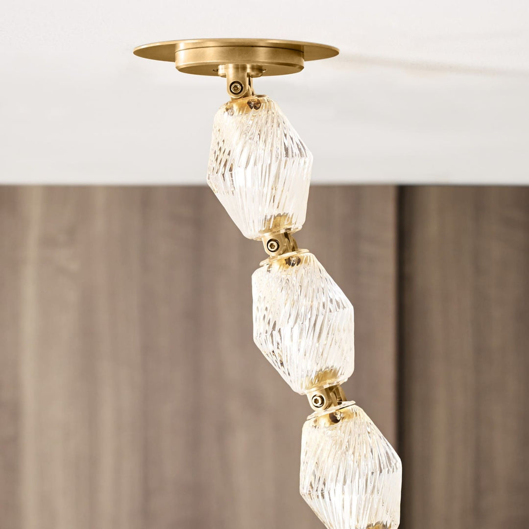 Zypheria Chandelier - Modern Chrome Beaded Glass Art Deco Light