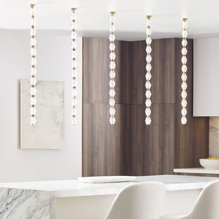 Zypheria Chandelier - Modern Chrome Beaded Glass Art Deco Light