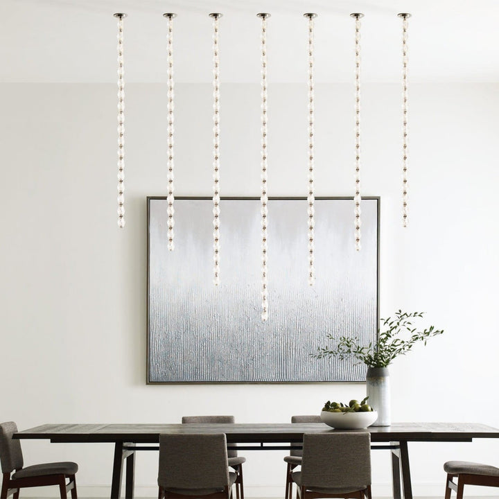 Zypheria Chandelier - Modern Chrome Beaded Glass Art Deco Light