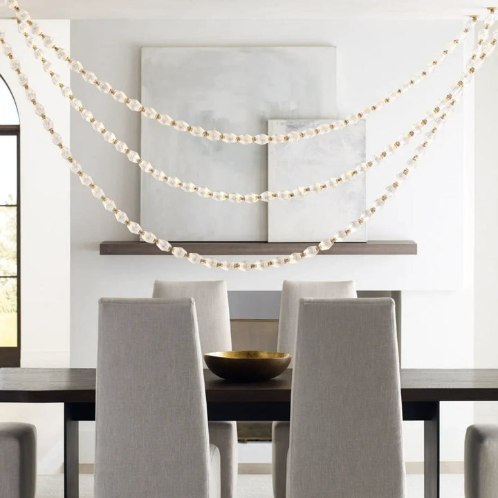 Zypheria Chandelier - Modern Chrome Beaded Glass Art Deco Light
