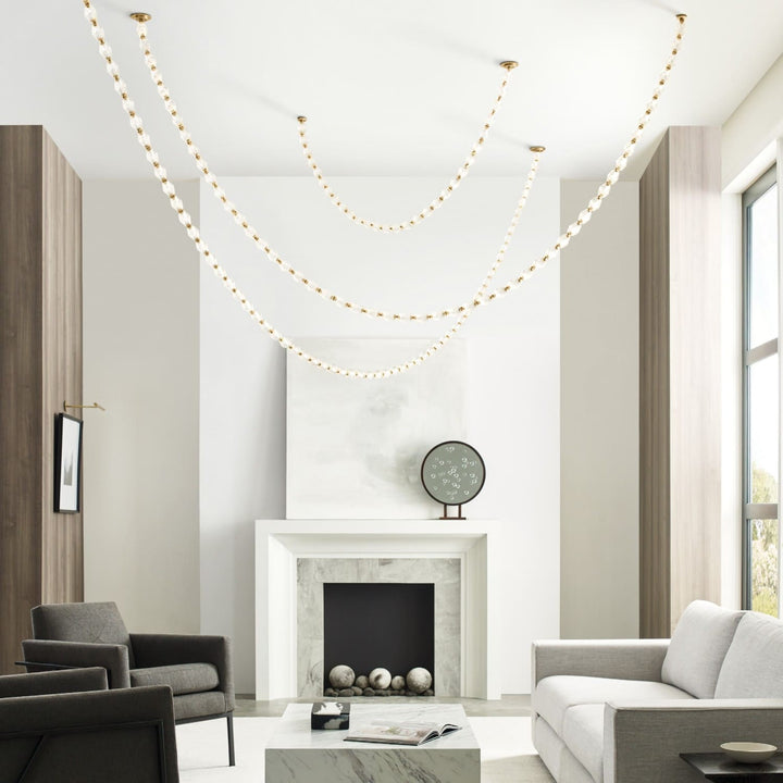 Zypheria Chandelier - Modern Chrome Beaded Glass Art Deco Light