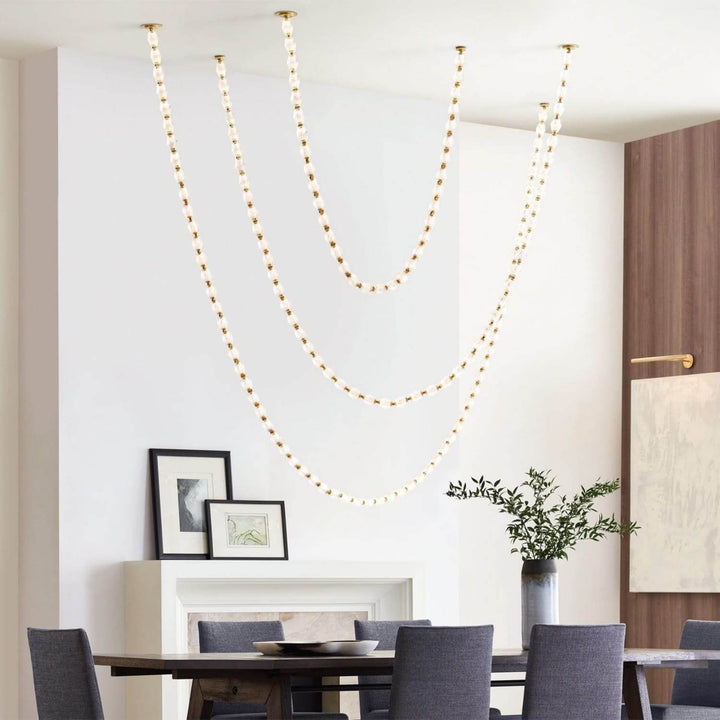Zypheria Chandelier - Modern Chrome Beaded Glass Art Deco Light