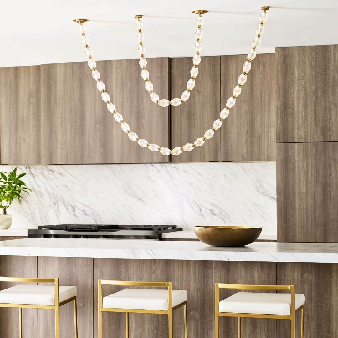 Zypheria Chandelier - Modern Chrome Beaded Glass Art Deco Light