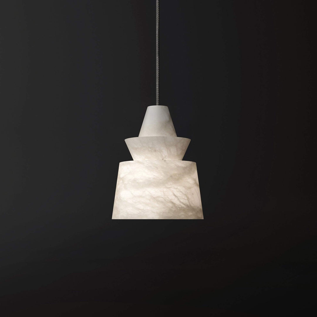Alabaster pendant light with mid century modern design, perfect for small hanging light fixture needs.
